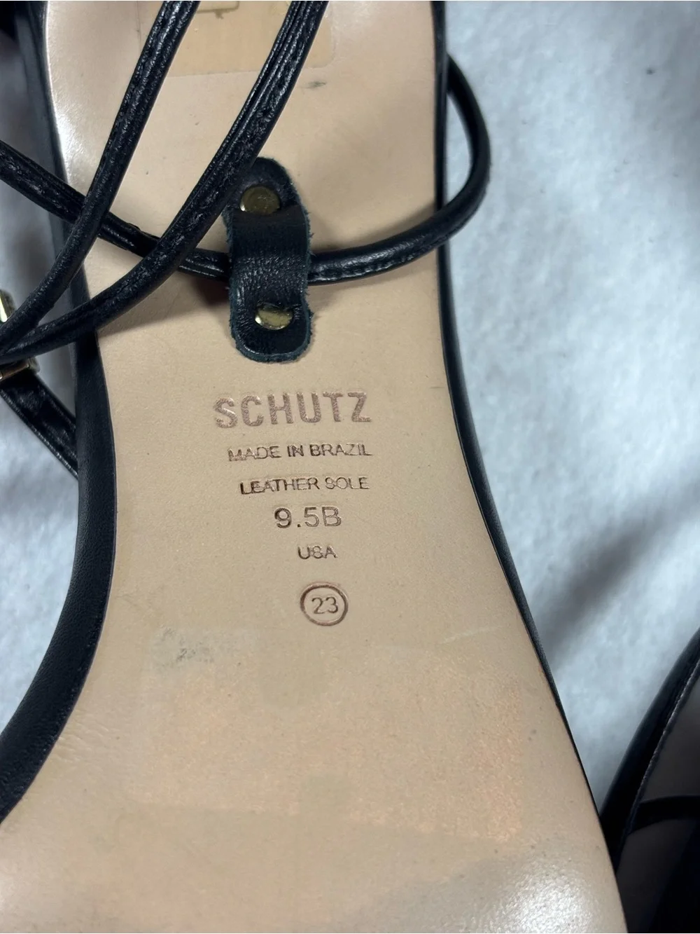 Schutz Black Leather Lace-Up Strappy Stiletto Heels | Size 9.5B | Made in Brazil